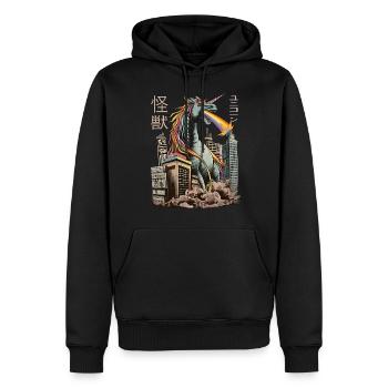 Kaiju Einhorn Japanisches Monster Anime Manga - Männer Premium Bio Hoodie - Schwarz - Vorne - Nico (187cm)