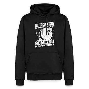 Bildung Ist Wichtig, Aber Sport Ball Bowler - Männer Premium Bio Hoodie - Schwarz - Vorne - Nico (187cm)