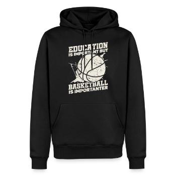 Bildung Ist Wichtig, Aber Sportball Basketball - Männer Premium Bio Hoodie - Schwarz - Vorne - Nico (187cm)