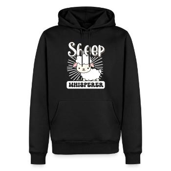 Drôle d’éleveur de bergers Élevage Amoureux des moutons - Sweat à capuche Premium bio Homme - noir - Devant - Nico (187cm)