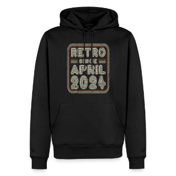 Geburtstag April 2024 Retro Geschenk - Männer Premium Bio Hoodie - Schwarz - Vorne - Nico (187cm)