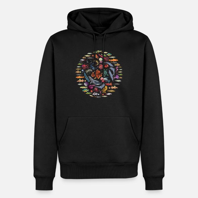 Biologiste marin Aqua Scuba Diver - Sweat à capuche Premium bio Homme - noir