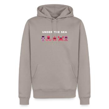 Aquatic animal future - Men’s Premium Organic Hoodie - taupe - Front - Nico (187cm)