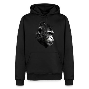 Gorilla Polygon Monkey Animal Gift Zoo Animal - Men’s Premium Organic Hoodie - black - Front - Nico (187cm)