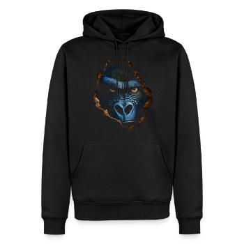 Gorilla Wand Loch Affe Zoo Tier Kostüm Geschenk - Männer Premium Bio Hoodie - Schwarz - Vorne - Nico (187cm)