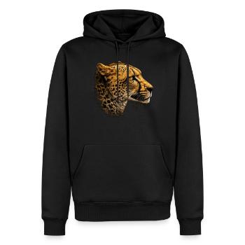 Leopard Tiermotiv Geschenk Mann Tierisch Zoo - Männer Premium Bio Hoodie - Schwarz - Vorne - Nico (187cm)