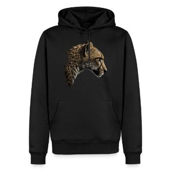 Leopard Tiermotiv Geschenk Mann Tierisch Zoo - Männer Premium Bio Hoodie - Schwarz - Vorne - Nico (187cm)