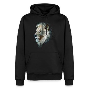 Löwe Bunt Raubkatze Kuns Tier Geschenk Afrika Zoo - Männer Premium Bio Hoodie - Schwarz - Vorne - Nico (187cm)
