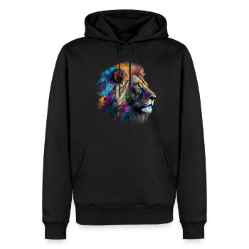Lion coloré Big Cat Kuns Animal Gift Africa Zoo - Sweat à capuche Premium bio Homme - noir - Devant - Nico (187cm)
