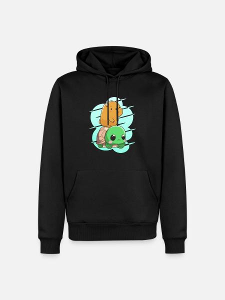 Baby capybara on turtle - Men’s Premium Organic Hoodie - black