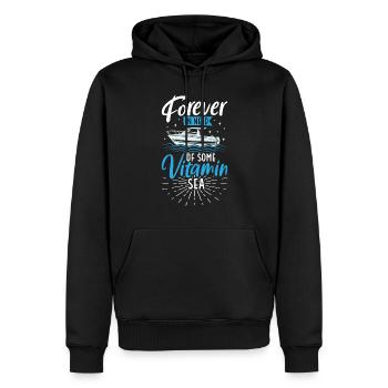 Bateau papa Capitaine Pontoon Sailor Croisière - Sweat à capuche Premium bio Homme - noir - Devant - Nico (187cm)