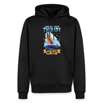 Boating Dad Boat Captain Pontoon Sailor Cruising - Männer Premium Bio Hoodie - Schwarz - Vorne - Nico (187cm)