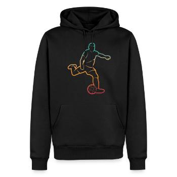 Fußballer Silhouette Fußballtrainer Fußballspieler - Männer Premium Bio Hoodie - Schwarz - Vorne - Nico (187cm)