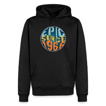 Épique depuis 1966 - Sweat à capuche Premium bio Homme - noir - Devant - Nico (187cm)