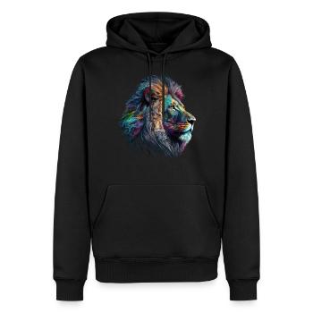 Leo Art Gift Artwork Animal Animal Motif - Sweat à capuche Premium bio Homme - noir - Devant - Nico (187cm)