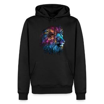 Lion coloré Big Cat Kuns Animal Gift Africa Zoo - Sweat à capuche Premium bio Homme - noir - Devant - Nico (187cm)