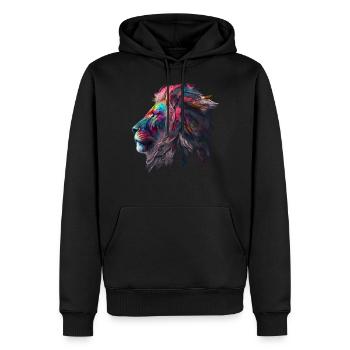 Lion coloré Big Cat Kuns Animal Gift Africa Zoo - Sweat à capuche Premium bio Homme - noir - Devant - Nico (187cm)