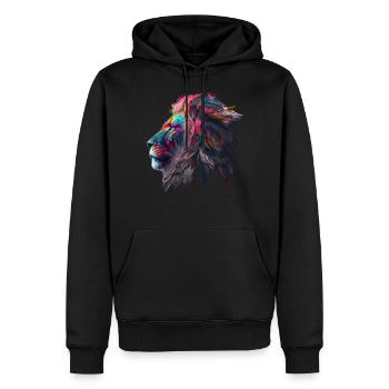 Lion coloré Big Cat Kuns Animal Gift Africa Zoo - Sweat à capuche Premium bio Homme - noir - Devant - Nico (187cm)