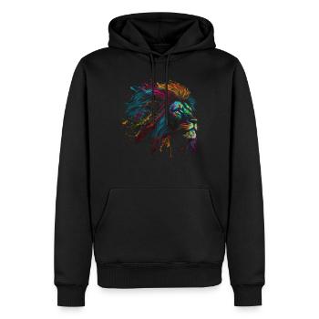 Lion coloré Big Cat Kuns Animal Gift Africa Zoo - Sweat à capuche Premium bio Homme - noir - Devant - Nico (187cm)