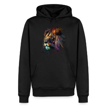Lion coloré Big Cat Kuns Animal Gift Africa Zoo - Sweat à capuche Premium bio Homme - noir - Devant - Nico (187cm)