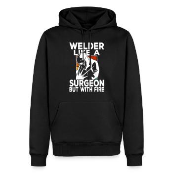 Soudeurs soudeurs - Sweat à capuche Premium bio Homme - noir - Devant - Nico (187cm)