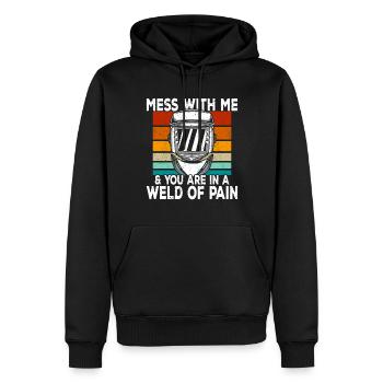 Soudeurs soudeurs - Sweat à capuche Premium bio Homme - noir - Devant - Nico (187cm)