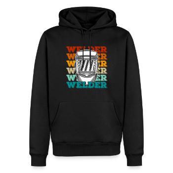 Soudeur Soudeur Soudeur - Sweat à capuche Premium bio Homme - noir - Devant - Nico (187cm)
