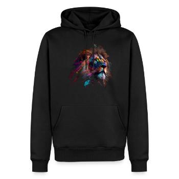 Lion coloré Big Cat Kuns Animal Gift Africa Zoo - Sweat à capuche Premium bio Homme - noir - Devant - Nico (187cm)