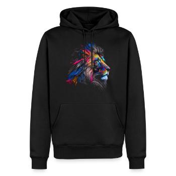 Lion coloré Big Cat Kuns Animal Gift Africa Zoo - Sweat à capuche Premium bio Homme - noir - Devant - Nico (187cm)