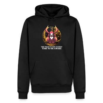 Owl Quote Owl Owl Lover Insomnia meme Late night - Männer Premium Bio Hoodie - Schwarz - Vorne - Nico (187cm)