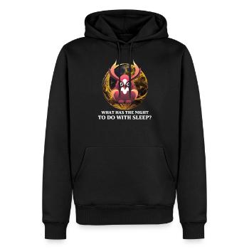 Owl Quote Owl Owl Lover Insomnia meme Late night - Männer Premium Bio Hoodie - Schwarz - Vorne - Nico (187cm)