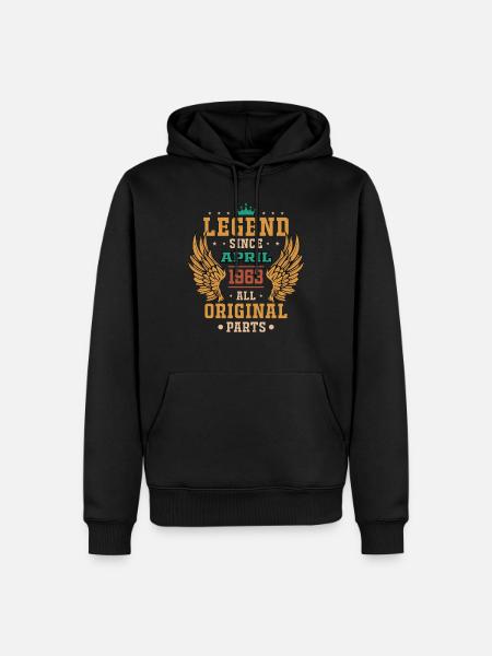 légende depuis avril 1963 cadeau d'anniversaire - Sweat à capuche Premium bio Homme - noir