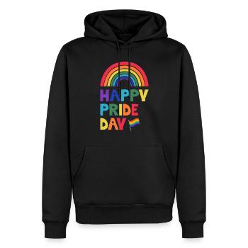 Happy Pride Day - Männer Premium Bio Hoodie - Schwarz - Vorne - Nico (187cm)