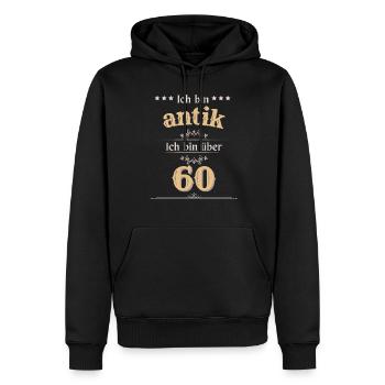 Ich bin antik ich bin über 60 - Männer Premium Bio Hoodie - Schwarz - Vorne - Nico (187cm)