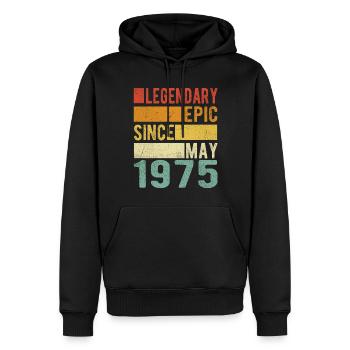 Geburtstag Mai 1975 Legendär Episch - Männer Premium Bio Hoodie - Schwarz - Vorne - Nico (187cm)