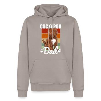 Cockapoo - Men’s Premium Organic Hoodie - taupe - Front - Nico (187cm)