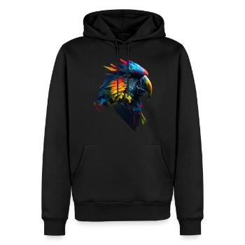 Papagei Vogel Bunt Vogelmotiv Geschenk Tier - Männer Premium Bio Hoodie - Schwarz - Vorne - Nico (187cm)