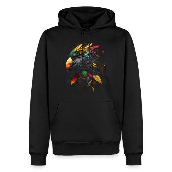 Papagei Vogel Bunt Vogelmotiv Geschenk Tier - Männer Premium Bio Hoodie - Schwarz - Vorne - Nico (187cm)