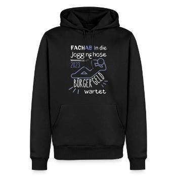 FACHAB In die Jogginghose Bürgergeld wartet blau - Männer Premium Bio Hoodie - Schwarz - Vorne - Nico (187cm)