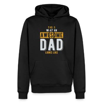 This Is What An Awesome Dad Looks Like - Men’s Premium Organic Hoodie - black - Front - Nico (187cm)