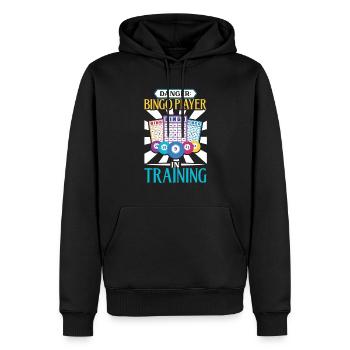 Jeu de cartes de bingo Grand-mère Joueur de bingo Cartes de bingo - Sweat à capuche Premium bio Homme - noir - Devant - Nico (187cm)