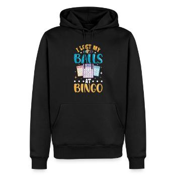 Jeu de cartes de bingo Grand-mère Joueur de bingo Cartes de bingo - Sweat à capuche Premium bio Homme - noir - Devant - Nico (187cm)