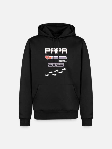 Papa 2023 loading... - Männer Premium Bio Hoodie - Schwarz