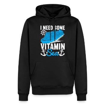 Bateau de croisière Croisière Vacances Croisière en famille - Sweat à capuche Premium bio Homme - noir - Devant - Nico (187cm)