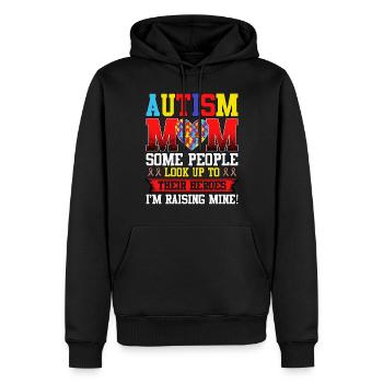 Maman autiste Certaines personnes admirent leur autisme - Sweat à capuche Premium bio Homme - noir - Devant - Nico (187cm)