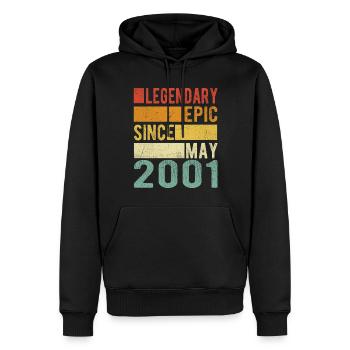 Geburtstag Mai 2001 Legendär Episch - Männer Premium Bio Hoodie - Schwarz - Vorne - Nico (187cm)