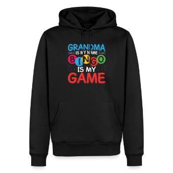 Jeu de cartes de bingo Grand-mère Joueur de bingo Cartes de bingo - Sweat à capuche Premium bio Homme - noir - Devant - Nico (187cm)