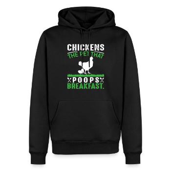 Chickens The Pet That Poops Breakfast - Männer Premium Bio Hoodie - Schwarz - Vorne - Nico (187cm)