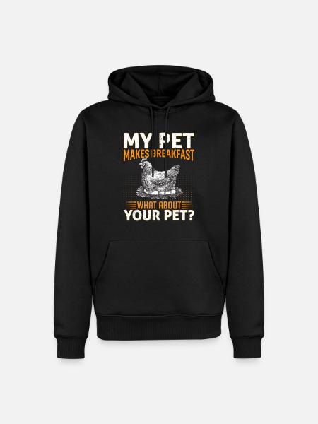 Mon animal de compagnie rend le petit déjeuner drôle en disant - Sweat à capuche Premium bio Homme - noir