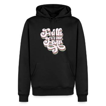Rétro La foi sur la peur - Sweat à capuche Premium bio Homme - noir - Devant - Nico (187cm)